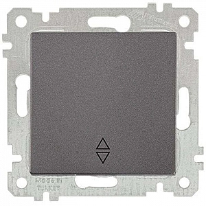 Выключатель проходной Mutlusan Rita 2200 403 0195 1 клавиша дымчатый