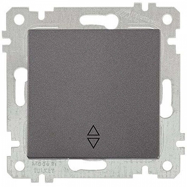 Выключатель проходной Mutlusan Rita 2200 403 0195 1 клавиша дымчатый