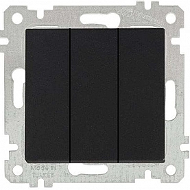 Выключатель Mutlusan Rita 2200 409 0184 3 клавиши черный мат