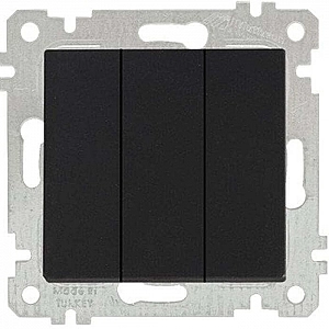 Выключатель Mutlusan Rita 2200 409 0184 3 клавиши черный мат