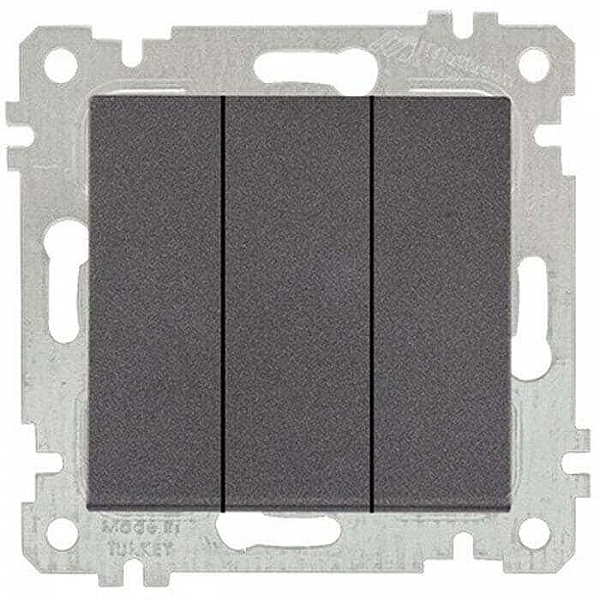 Выключатель Mutlusan Rita 2200 409 0195 3 клавиши дымчатый