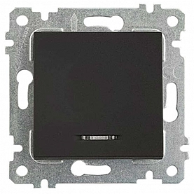 Выключатель Mutlusan Rita 2200 415 0184 1 клавиша с подсветкой черный мат