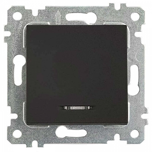 Выключатель Mutlusan Rita 2200 415 0184 1 клавиша с подсветкой черный мат