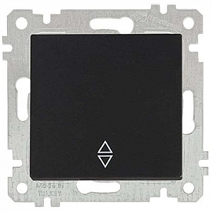 Выключатель проходной Mutlusan Rita 2200 403 0184 1 клавиша черный мат