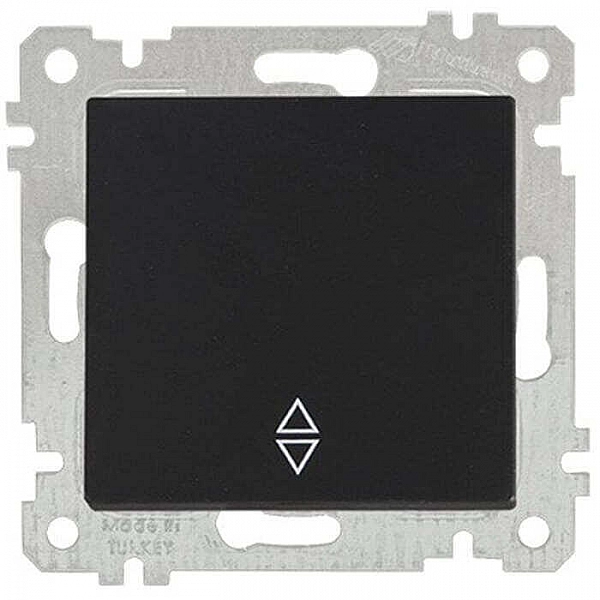 Выключатель проходной Mutlusan Rita 2200 403 0184 1 клавиша черный мат