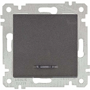 Выключатель Mutlusan Rita 2200 415 0195 1 клавиша с подсветкой дымчатый