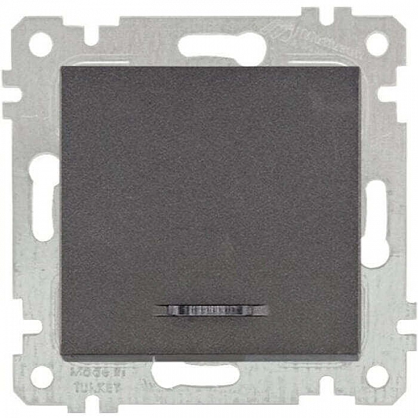 Выключатель Mutlusan Rita 2200 415 0195 1 клавиша с подсветкой дымчатый