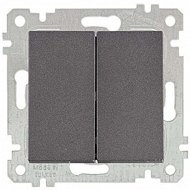 Выключатель Mutlusan Rita 2200 402 0195 2 клавиши дымчатый