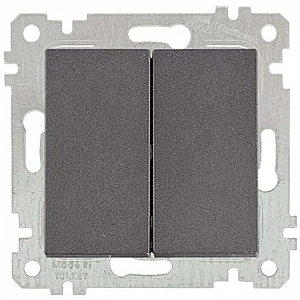 Выключатель Mutlusan Rita 2200 402 0195 2 клавиши дымчатый