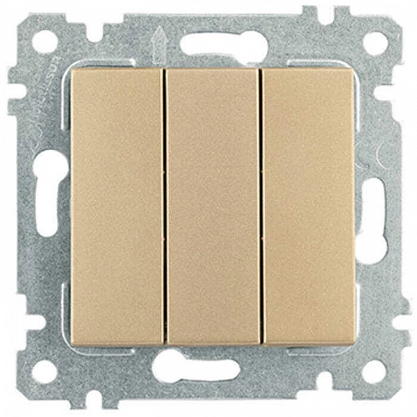 Выключатель Mutlusan Rita 2200 409 0185 3 клавиши золото доре