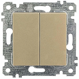 Выключатель Mutlusan Rita 2200 402 0185 2 клавиши золото доре