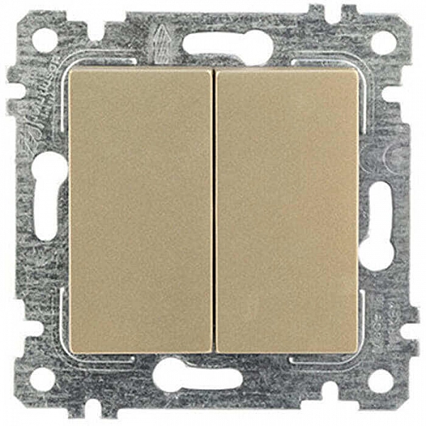 Выключатель Mutlusan Rita 2200 402 0185 2 клавиши золото доре