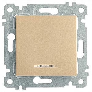 Выключатель Mutlusan Rita 2200 415 0185 1 клавиша с подсветкой золото доре