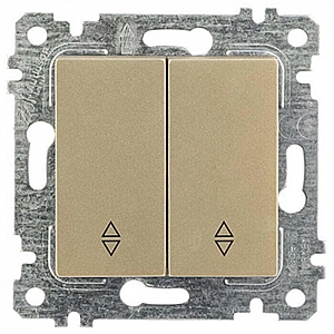 Выключатель проходной Mutlusan Rita 2200 404 0185 2 клавиши золото доре