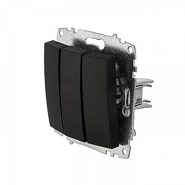 Выключатель EL-BI Zena-Vega 609-014800-254 3 клавиши вантаблэк механизм