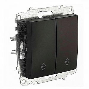 Выключатель проходной EL-BI Zena-Vega 609-014800-211 2 клавиши вантаблэк механизм