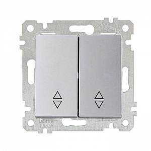 Выключатель проходной Mutlusan Rita 2200 404 0182 2 клавиши нержавеющая сталь