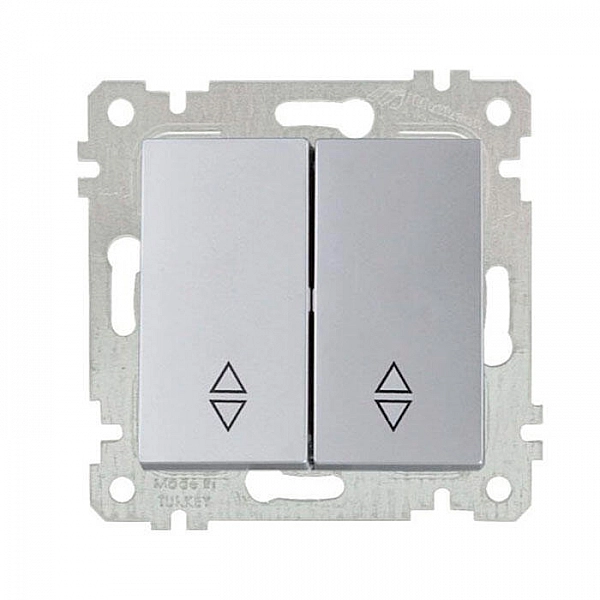 Выключатель проходной Mutlusan Rita 2200 404 0182 2 клавиши нержавеющая сталь