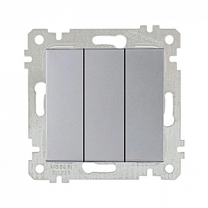 Выключатель Mutlusan Rita 2200 409 0182 3 клавиши нержавеющая сталь