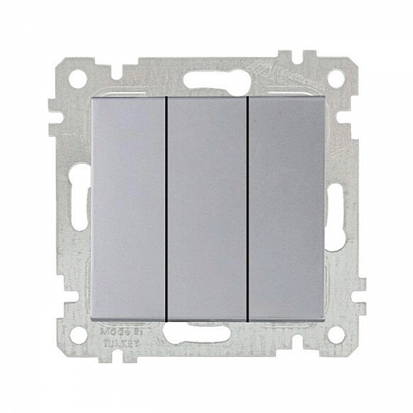 Выключатель Mutlusan Rita 2200 409 0182 3 клавиши нержавеющая сталь