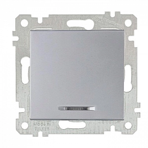 Выключатель Mutlusan Rita 2200 415 0182 1 клавиша с подсветкой нержавеющая сталь