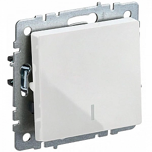 Выключатель IEK Brite ВС10-1-1-БрБ 1 клавиша с подсветкой белый