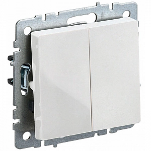 Выключатель IEK Brite ВС10-2-0-БрБ 2 клавиши белый