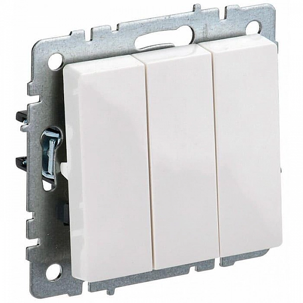 Выключатель IEK Brite ВС10-3-0-БрБ 3 клавиши белый