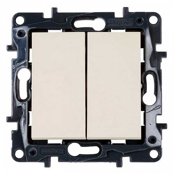 Выключатель Legrand Structura 764011 2 клавиши слоновая кость