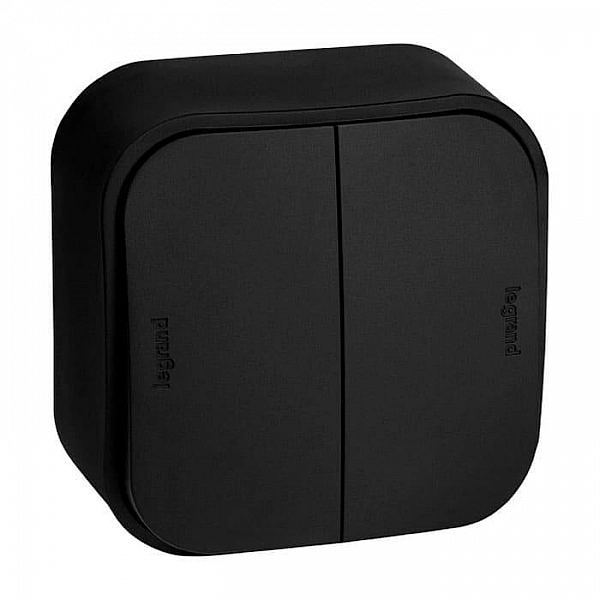 Выключатель Legrand Quteo 782474 2 клавиши черный