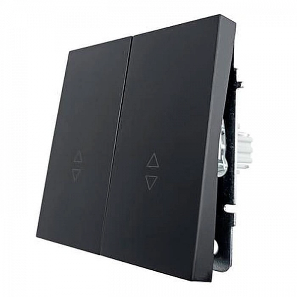 Выключатель проходной Lezard Zima 704-4288-106QC 2 клавиши безвинтовой черный бархат