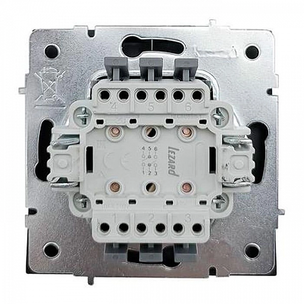 Выключатель проходной Lezard Zima 704-4288-106QC 2 клавиши безвинтовой черный бархат