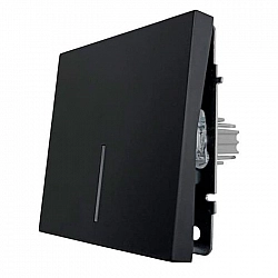 Выключатель Lezard Zima 704-4288-111QC 1 клавиша безвинтовой с подсветкой черный бархат. Изображение - 1