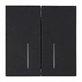 Выключатель Lezard Zima 704-4288-112QC 2 клавиши безвинтовой с подсветкой черный бархат
