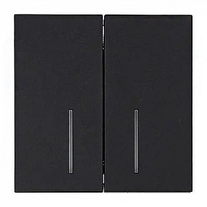 Выключатель Lezard Zima 704-4288-112QC 2 клавиши безвинтовой с подсветкой черный бархат
