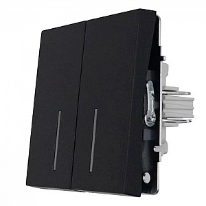 Выключатель Lezard Zima 704-4288-112QC 2 клавиши безвинтовой с подсветкой черный бархат. Изображение - 1