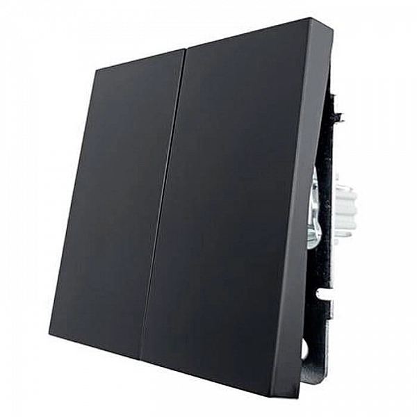 Выключатель Lezard Zima 704-4288-101QC 2 клавиши безвинтовой черный бархат