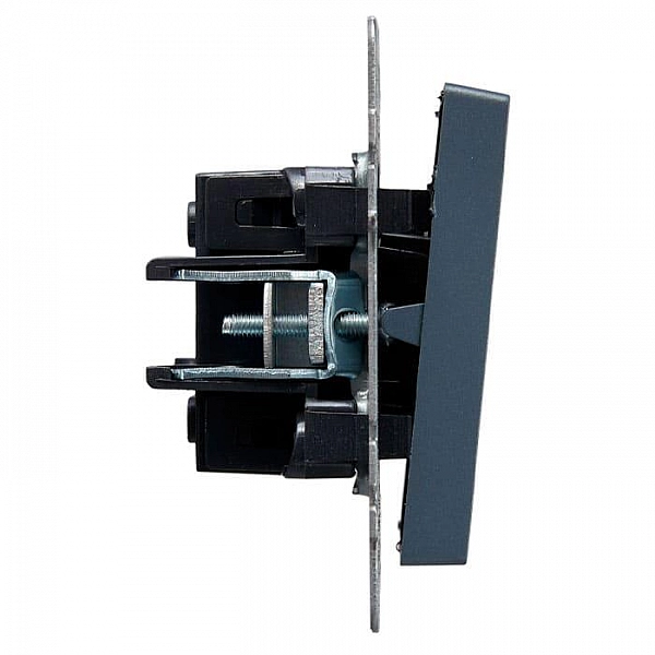 Выключатель IEK Brite ВС10-2-6-БрМ 2 клавиши проходной маренго