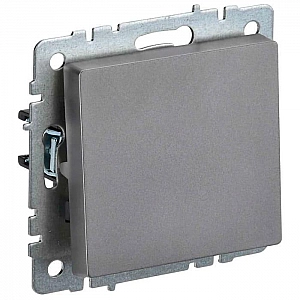 Выключатель IEK Brite ВС10-1-0-БрС 1 клавиша сталь