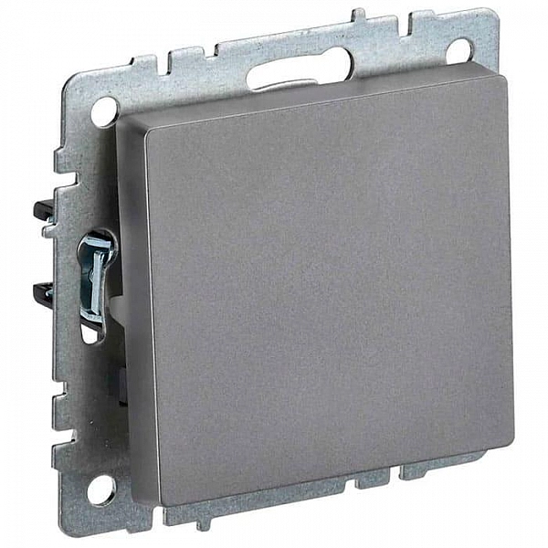 Выключатель IEK Brite ВС10-1-0-БрС 1 клавиша сталь