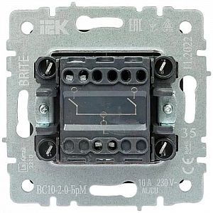 Выключатель IEK Brite ВС10-2-0-БрМ 2 клавиши маренго. Изображение - 2