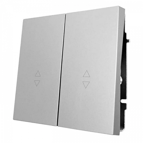 Выключатель проходной Lezard Zima 704-7488-106QC 2 клавиши безвинтовой матовый серый