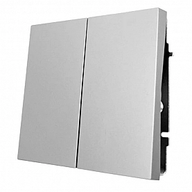 Выключатель Lezard Zima 704-7488-101QC 2 клавиши безвинтовой матовый серый