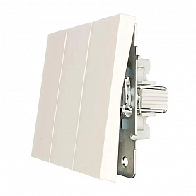 Выключатель Lezard Zima 704-9088-109QC 3 клавиши безвинтовой слоновая кость