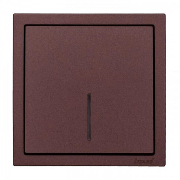 Выключатель Lezard Zima 704-7388-111QC 1 клавиша безвинтовой с подсветкой шоколад