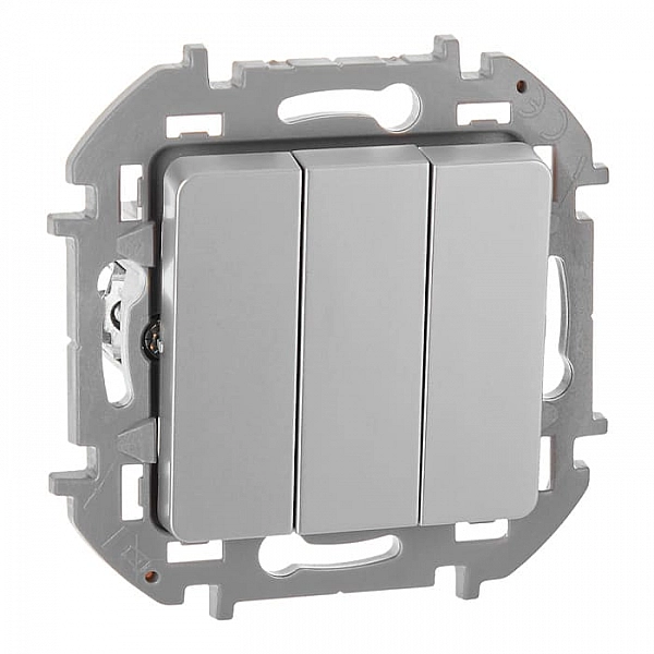 Выключатель Legrand Inspiria 673542 3 клавиши алюминий