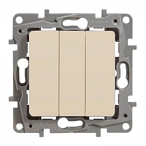 Выключатель Legrand Etika 672343 3 клавиши слоновая кость