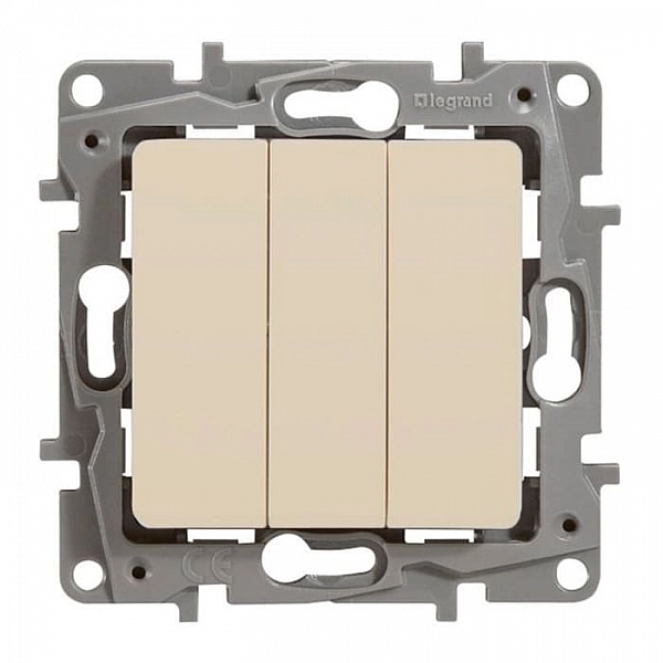 Выключатель Legrand Etika 672343 3 клавиши слоновая кость
