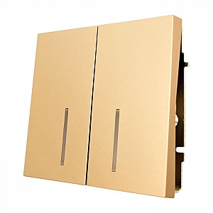 Выключатель Lezard Zima 704-3688-112QC 2 клавиши безвинтовой золото. Изображение - 1