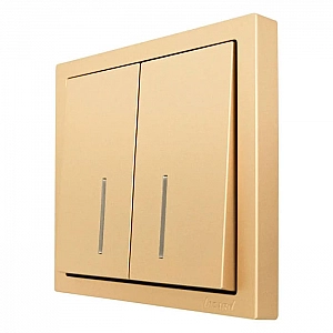 Выключатель Lezard Zima 704-3688-112QC 2 клавиши безвинтовой золото. Изображение - 3